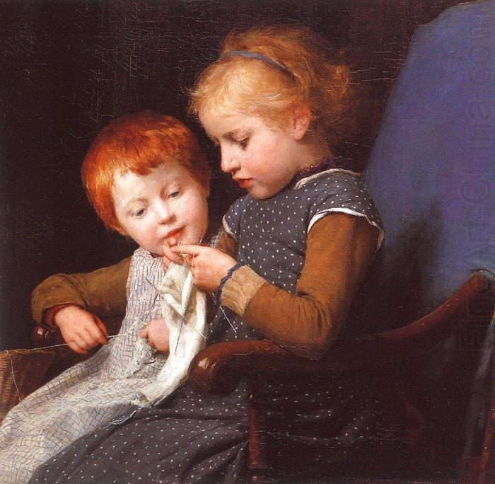 Albert Anker The Little Knitters china oil painting image